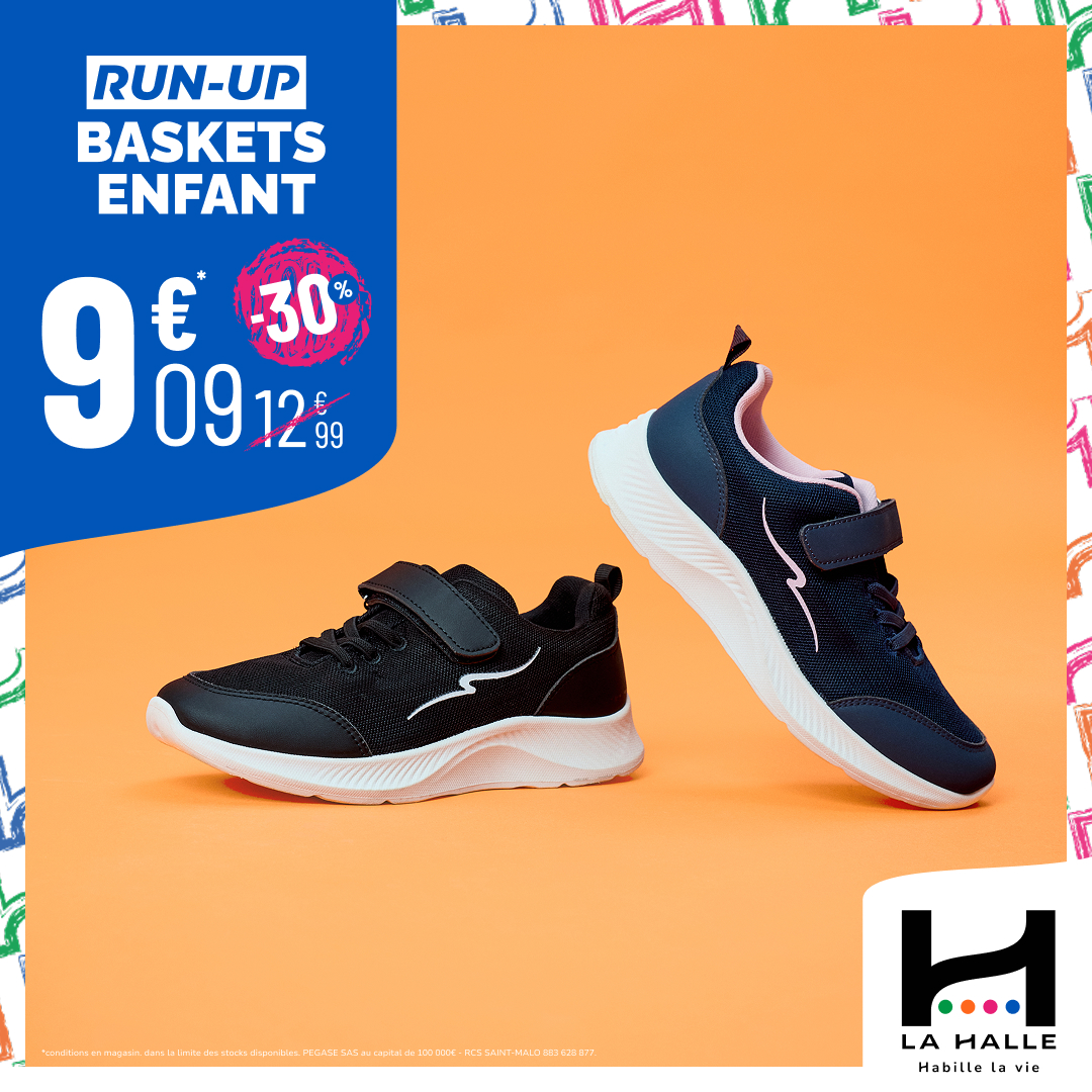 Woodshop Boissenart - -30% sur une sélection de baskets chez La Halle ! - baskets run up 1080 x 1080 - 1